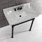 Kingston Brass KVPB36MSQ0 36-Inch Carrara Marble Console Sink, Marble White/Matte Black KVPB36MSQ0 - alternate 5
